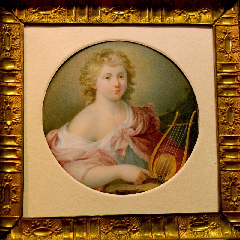 Anna Campori Seghizzi Apollo daprès l Apollo di Michele Desubleo1812 1820 ca tempera su avorio Ø cm 11